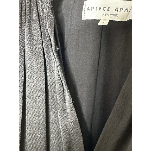 A Piece Apart Midi Dress 4 Witchy Gothic Gypsy Smocked Wednesday Pleated Black - Picture 13 of 13